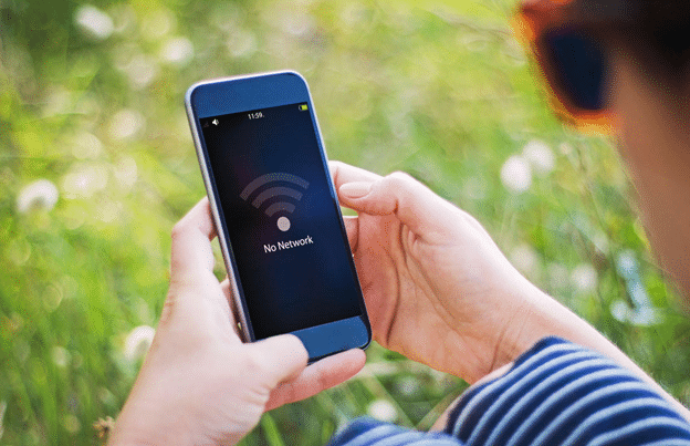 connected phone in field